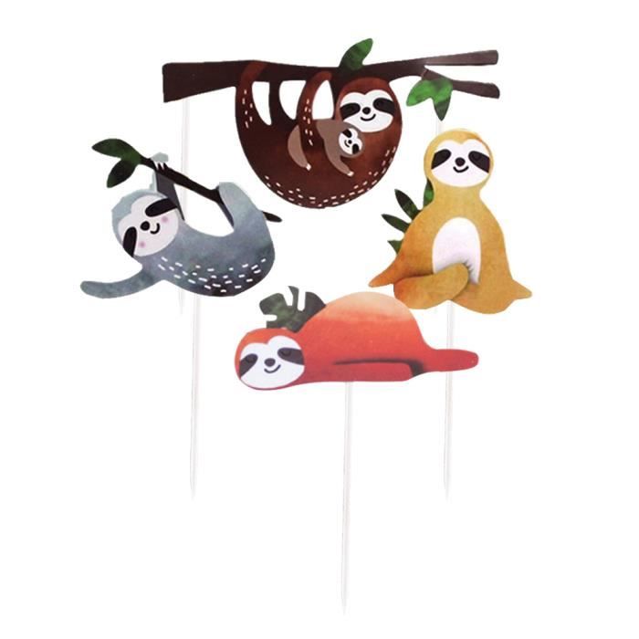 16 Pcs Paresseux Gateau Toppers Mignon Animal Dessert Fruits Cupcake Picks Pour Foret Theme Fete Figurine Decor De Gateau Cdiscount Maison