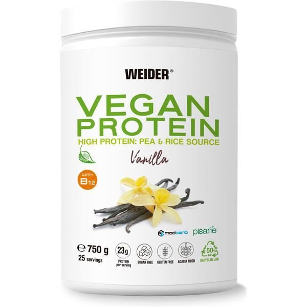 Weider Vegan Protein 750 Gr - Formula Mejorada Sabor Vainilla