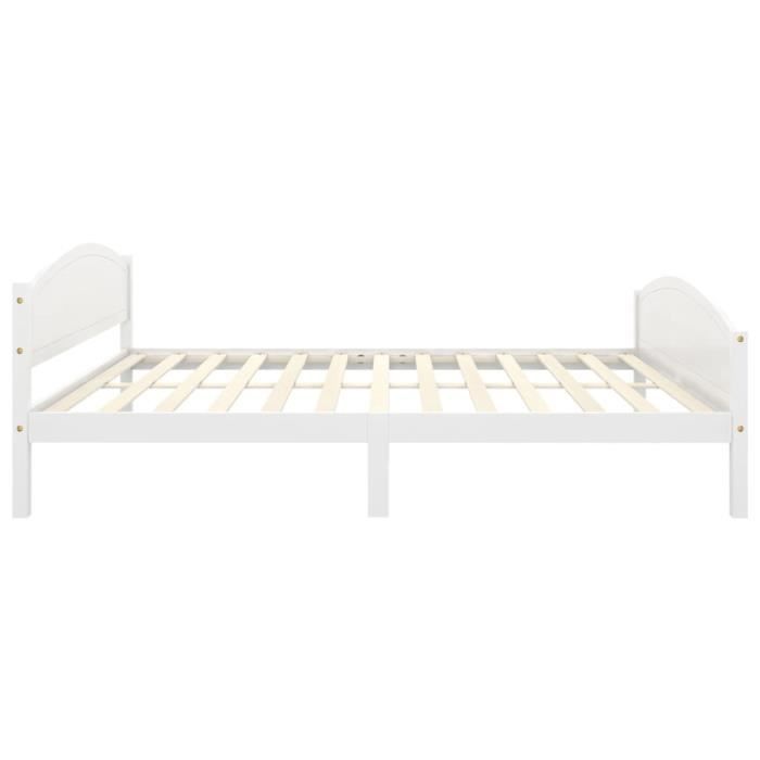 rho - lits | accessoires - cadre de lit blanc bois de pin massif 160x200 cm - dx2298