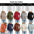 Pulls Femmes Col Roulé Chandail Manches Longues Pullover en Tricot Tops Chemise Sweater Slim Couleur Unie Simple Hiver-1