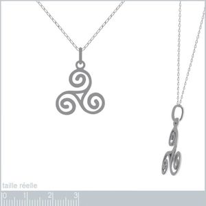 Pendentif Triskel Breton Argent 925 - Symbole Celtique BZH - Livraison Gratuite