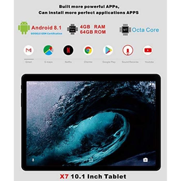 YESTEL Tablette Tactile 10.1 Pouces Android avec WI-FI Tablettes