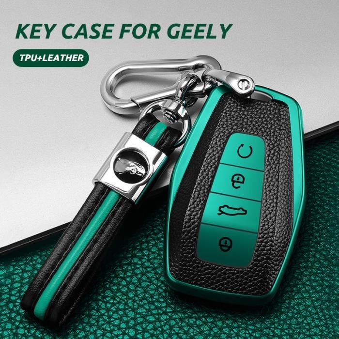 Coque clé,Coque télécommande pour voiture en TPU + PU, etui clés, pour  Geely Coolray Atlas Boyue NL3 Emgrand - Type Red only case