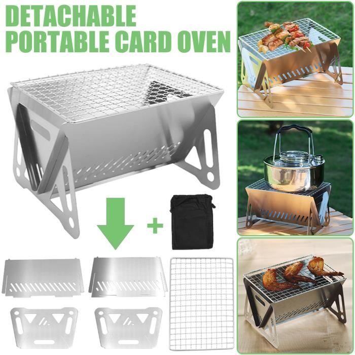 Poêle de camping extérieur Poêle en bois pliant portable en acier