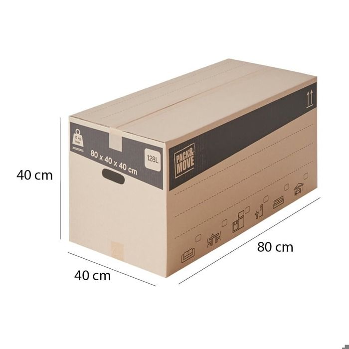 Lot de 20 cartons de déménagement 128L - 80x40x40 cm - Made in France - 70%  FSC certifé - Pack & Move - Cdiscount Bricolage