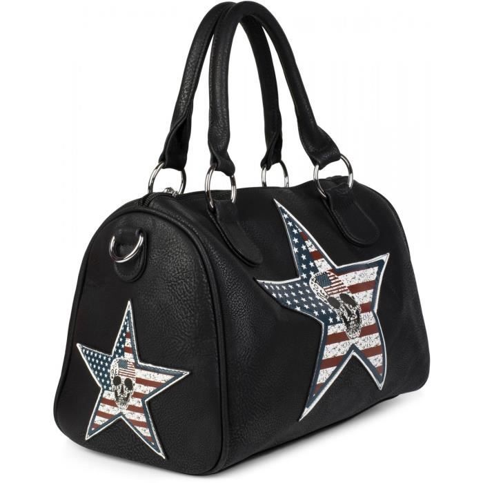 StyleBREAKER sac bowling avec toile et motif t te de mort sur