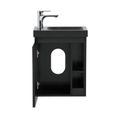 Meuble lave-mains noir vasque noire - MOB-IN - Hampton - Bois - 24cm profondeur - Design épuré-2