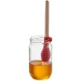 TEFAL Cuillère à miel Ingenio - Bois hêtre et silicone platinium - 17,5 cm-2