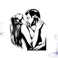 1 pc autocollant mural Couple baiser sticker papier peint élégant décoratif pour la maison chambre-2