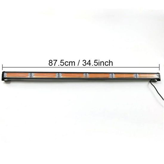 J/J Barre Lumineuse Stroboscopique LED Orange 12V 24V 108W 90cm 9 Modes de Flash Feu Clignotant de Sécurité Pour Véhicules d'Urgence, de Réparation, d'Escorte