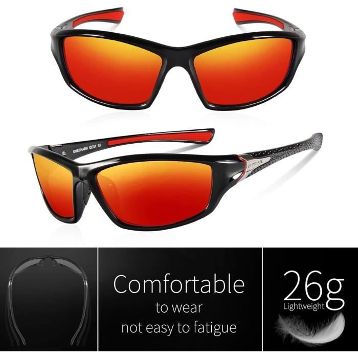 Lunettes De Soleil Sport Polarisées Homme – Monture Marron, Verres Multicolores – UV400