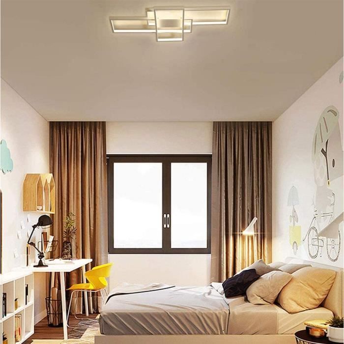 Plafonnier led moderne abat-jour acrylique éclairage de plafond dimmable  avec télécommande lustre pour salon chambre salle à[315] - Cdiscount Maison