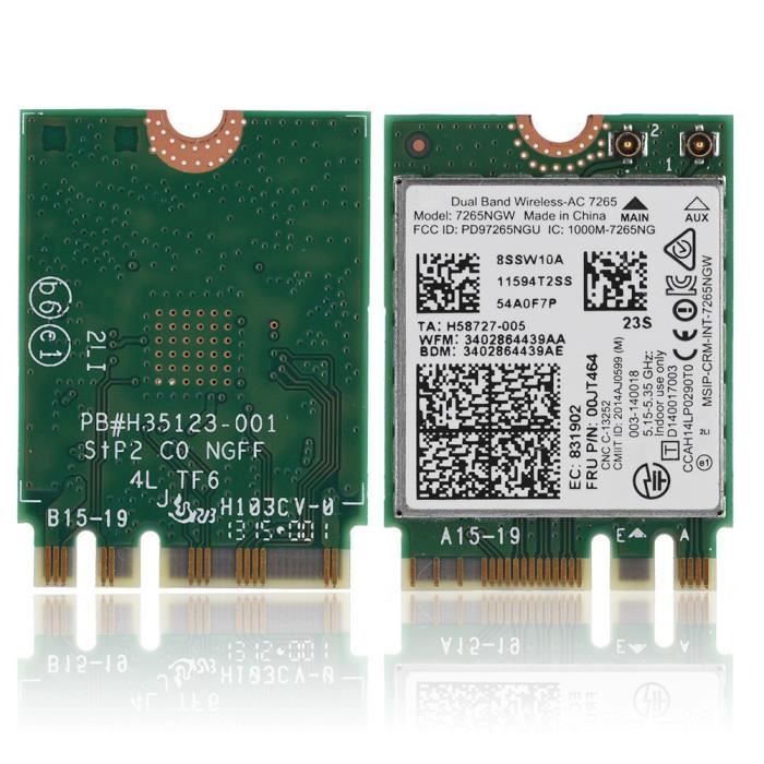 Module WiFi Bluetooth 5.0 M.2 NGFF Pour PC Portable - Dual Band 2.4/5 GHz, Chipset RTL8822CE - Compatible Windows 10, Linux - 3