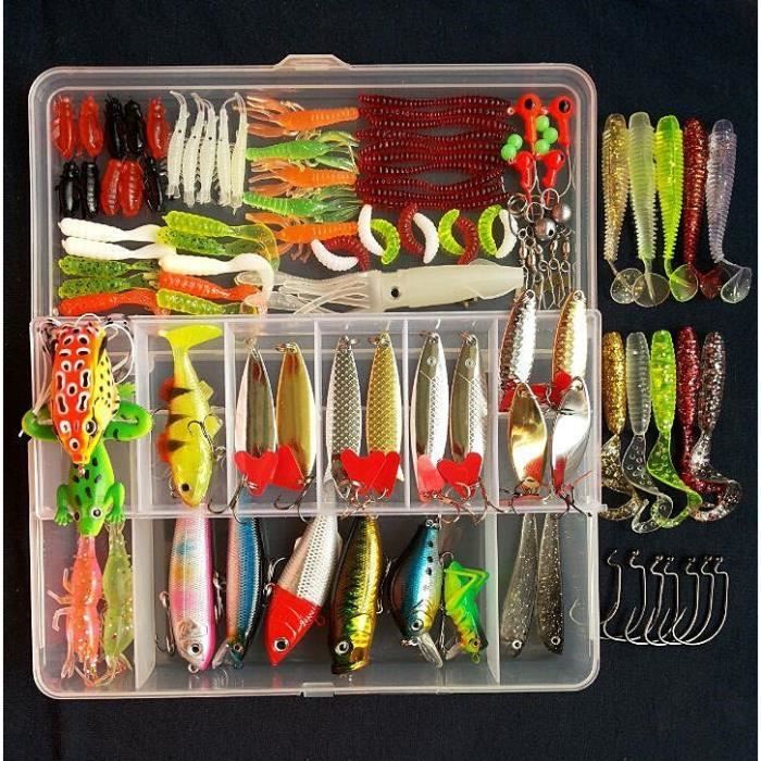 Pêche,Kit d'appâts en plastique et métal pour la pêche à la cuillère,pack  de leurres pour attraper des poissons - Type Kit F - Cdiscount Sport