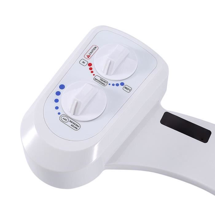 Bidet Non électrique Pour Toilettes - Double Buse - Attache Siège Avec Vanne 1/2" - Blanc