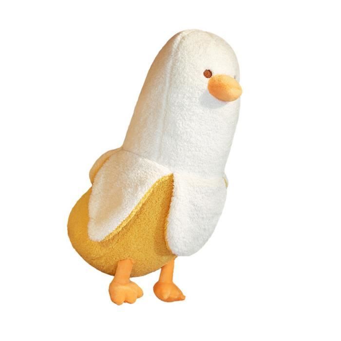 Jouet en peluche en forme de canard banane, 50 cm, véritable oreiller en  peluche, peluche douce et moelleuse, coussin décoratif pour enfants et