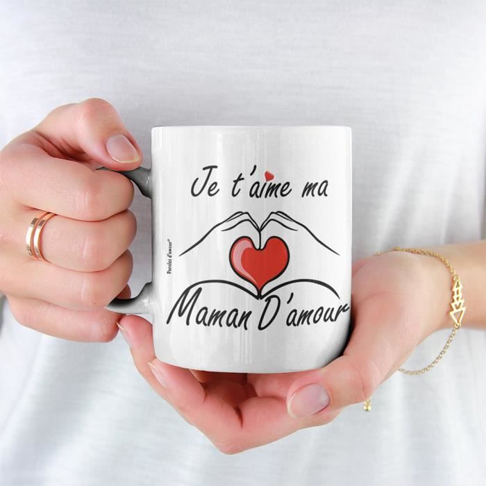 Cadeau fete des meres original Tasse Je t'aime Ma Maman d'amour Cadeau ...