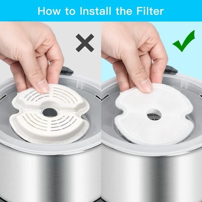 4 Filtres De Rechange Pour Fontaine à Eau Chat Lesolph WF540 - Charbon Actif + Mousse - Filtration 5 Couches