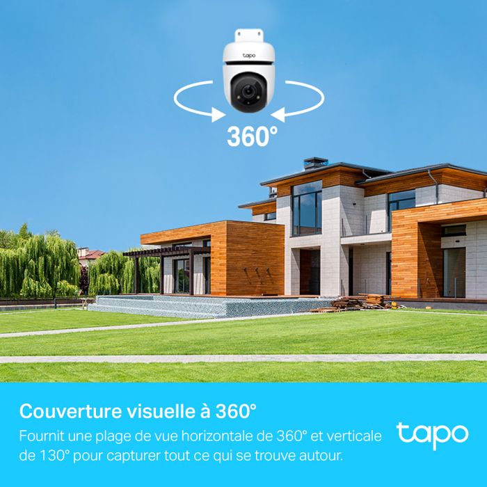 Caméra Extérieure Tapo C500 – 360° Vision Nocturne 1080p – WiFi – Surveillance Intérieur/Extérieur