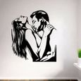 1 pc autocollant mural Couple baiser sticker papier peint élégant décoratif pour la maison chambre-3