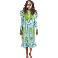 Masque de fille possédée avec cheveux en latex Masque de fille possédée avec cheveux en latex
