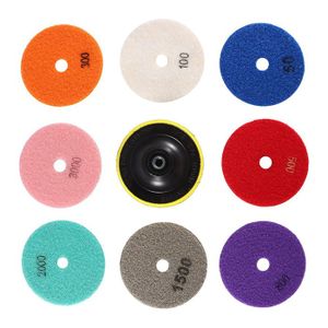 8 Disques Diamant Secs #100 - Pour Polissage Pierre, Granit, Marbre - Diamètre 100mm - HIGHDRIL