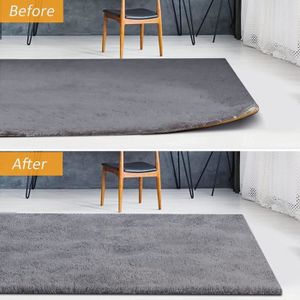 Lot 4 Pinces Antidérapantes Tapis - PVC Noir - 15x11cm - Réutilisables Lavables - Pour Sols Lisses