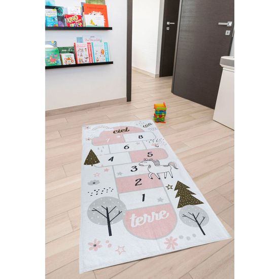 Tapis De Marelle Enfant Moelleux - 60x90 Cm - Jeu Éducatif Et Antidérapant - Décoration Chambre Enfant