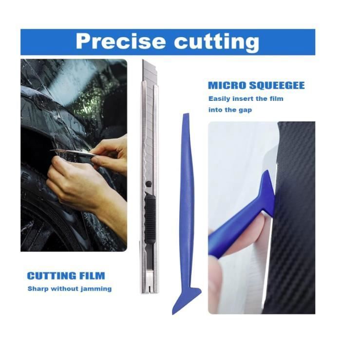 CANOPUS – Kit D’outils Pour Pose De Film Vinyle | 15 Pièces Avec Raclettes, Couteau, Raclette Angle | Pour Teinte Vitre Et Adhésifs