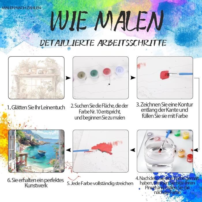 WeJimifa Peinture Par Numéros Adulte – Grand Paysage Lune 40x70 Cm, Kit Complet Toile Huile Pour Débutants Et Relax