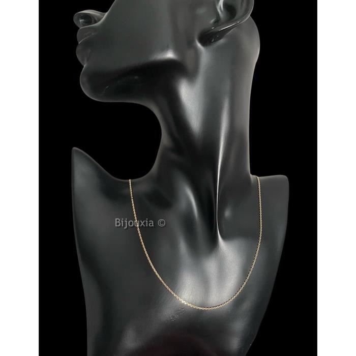 Chaîne Fine Maille Forçat En Plaqué Or 18 Carats - Longueur 42 Cm - Bijoux Mixte Neuf