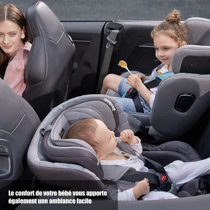 Siège Auto Enfant 360° I-Size 40-150cm - Groupe 0/1/2/3 ISOFIX Noir