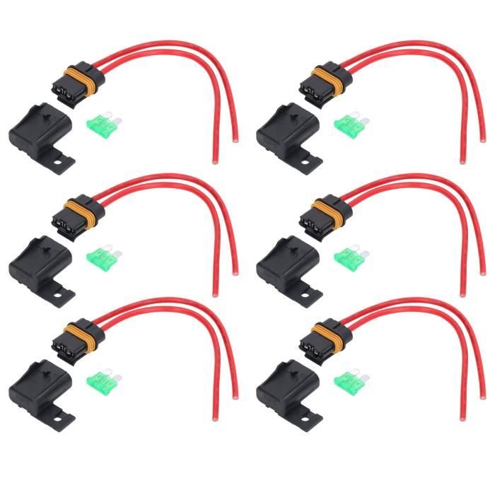 Porte-Fusibles 12V JatilEr - Lot De 2 | Étanches ATO/ATC | 14 AWG Avec Fusibles 20A | Pour Voiture, Bateau