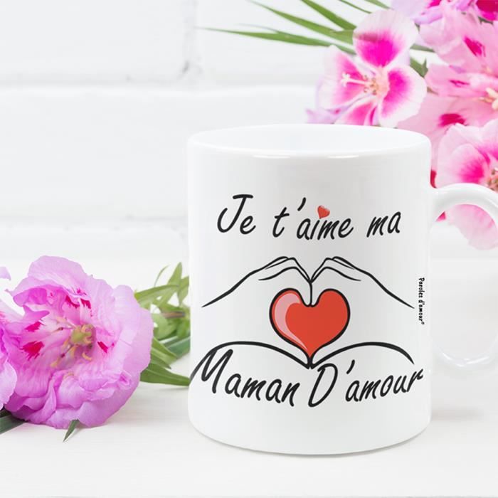 Cadeau fete des meres original Tasse Je t'aime Ma Maman d'amour Cadeau ...