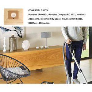 PakTrade 10 Sacchetti per aspirapolvere Premium Adatti a Moulinex MO242301, MO2423014Q, MO2423PA, MO2423PA4Q City Space