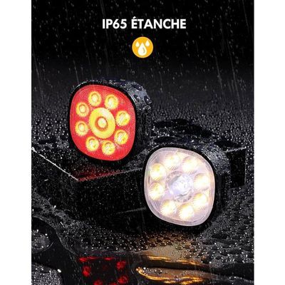 Phare Vélo Électrique 36V 48V Tixqeaif - Lumière Étanché Alliage Aluminium Conduite Nuit