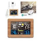 YULINLAND Station météo BOIS Int et ext capteur météo sans fil ext Prév météorologiques Écran LCD couleur Heure + Réveil +Porte clé siffleur