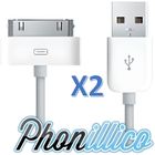 PHONILLICO Lot de 2 cables USB chargeur compatible iPhone 4S