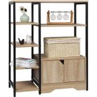 WOLTU Bibliothèque,Meuble de Rangement,en métal et MDF Style industriel avec Étagères et Armoire 80x35x97cm,Chêne Clair