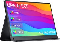 UPERFECT Moniteur portable IPS Full HD 1080P de 15,6 pouces, compatible VESA, avec ports HDMI, Type C, OTG
