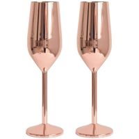 Flûtes à Champagne Set de 2, 304 Flûtes à Champagne en Acier Inoxydable Or Rose 220ml Verres à Vin Rouge Set pour les Cadeaux d[353]