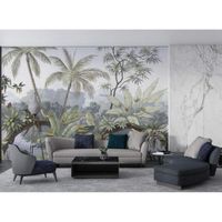 Papier Peint Panoramique Jungle Tropicale Tapisserie Murales Papier Peint 3D Intissé Décoration 350*256cm