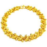 femmes bracelet or jaune 18 carats rempli 3-coeur conception chaîne bracelet romantique lien 19cm