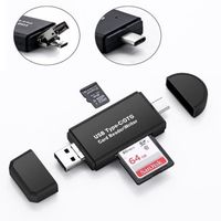 SHAN Lecteur Carte SD USB Micro SD Card Reader USB 3.0-Type C-Micro USB Adaptateur Carte SD TF MMC Micro SDXC Micro SDHC