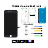 Ecran LCD compatible iphone 8 PLUS NOIR qualité garantie itechfrance®, kit complet, outils, joint d'étanchéité, patron d'aide
