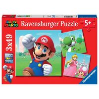 Puzzles 3x49 pièces Super Mario, Puzzle Enfant, Dès 5 ans, 05186, Ravensburger