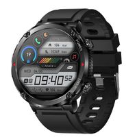 RUMOCOVO® montre connectée pour hommes, avec appels Bluetooth, grande batterie de 600 mAh, écran couleur QQ3 BLACK