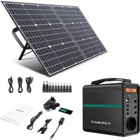SWAREY Générateur Solaire Portable D'Énergie 166Wh avec panneau Solaire Pliable 100W, Kit d'énergie de Réserve de Voyage