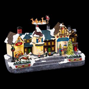 Lot de 5 cartes de No/ël caritatives illumin/ées Motif village victorien