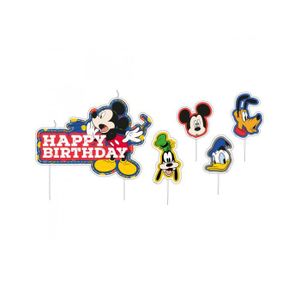 Disney 2D Anniversaire Gâteau Bougies x6 Mickey Minnie Donald Pluto Dingo Daisy